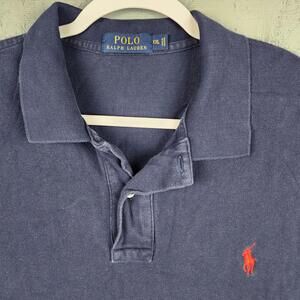 Polo Ralph Lauren Polo Shirt Mens XXL 2XL Navy Blue Classic Fit Red Pony Logo